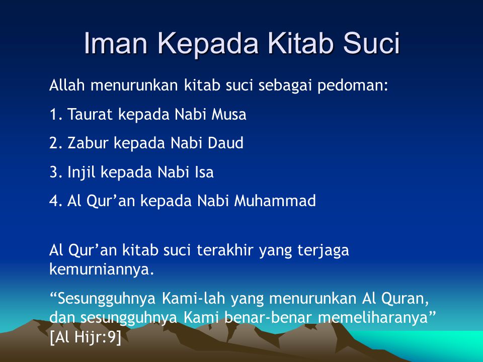 pengertian iman kepada kitab allah swt