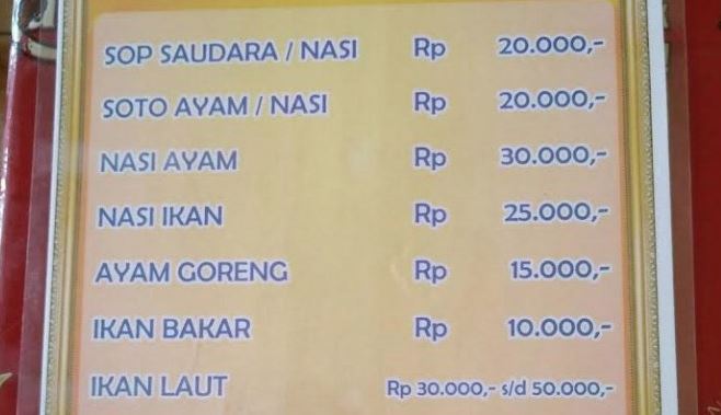 pricelist artinya