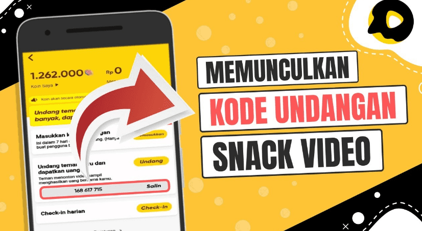 cara melihat kode undangan snack video 1