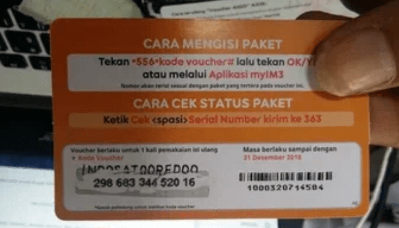 cara mengetahui kode voucher indosat dari nomor serial number 1