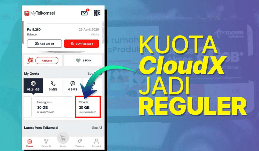 cara mengubah kuota apps menjadi kuota utama