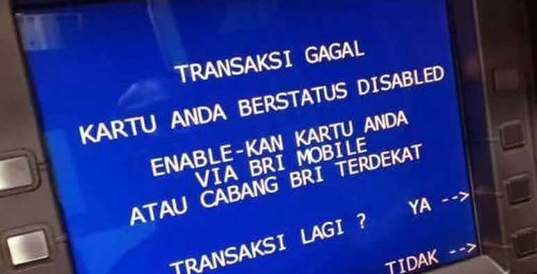 atm diblokir