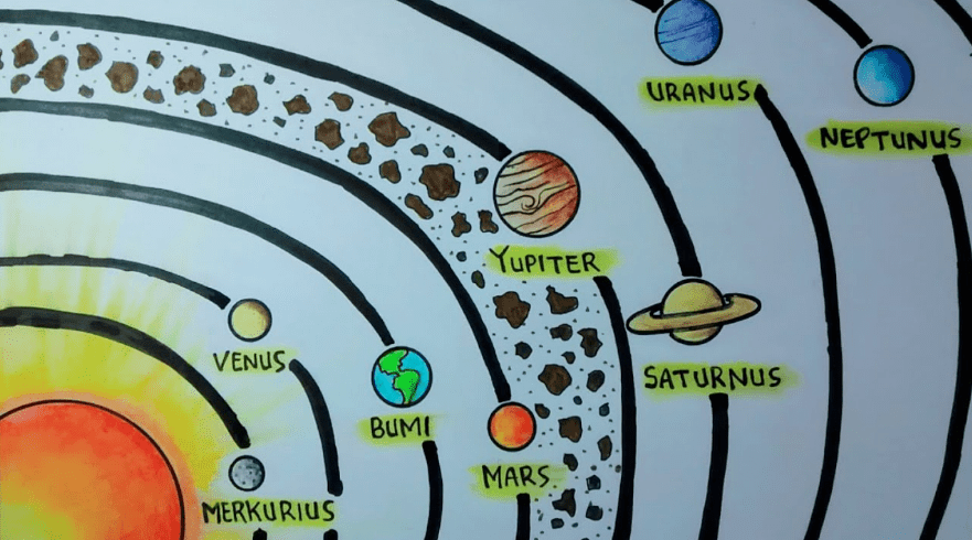 cara menggambar planet