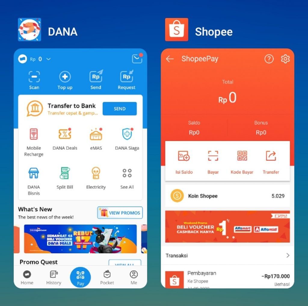 Cara transfer dana ke Shopeepay