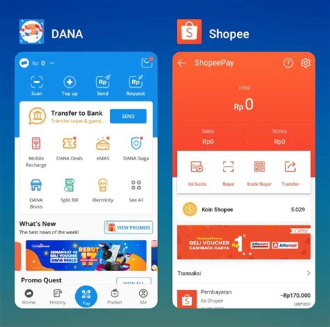 Cara transfer dari dana ke shopeepay