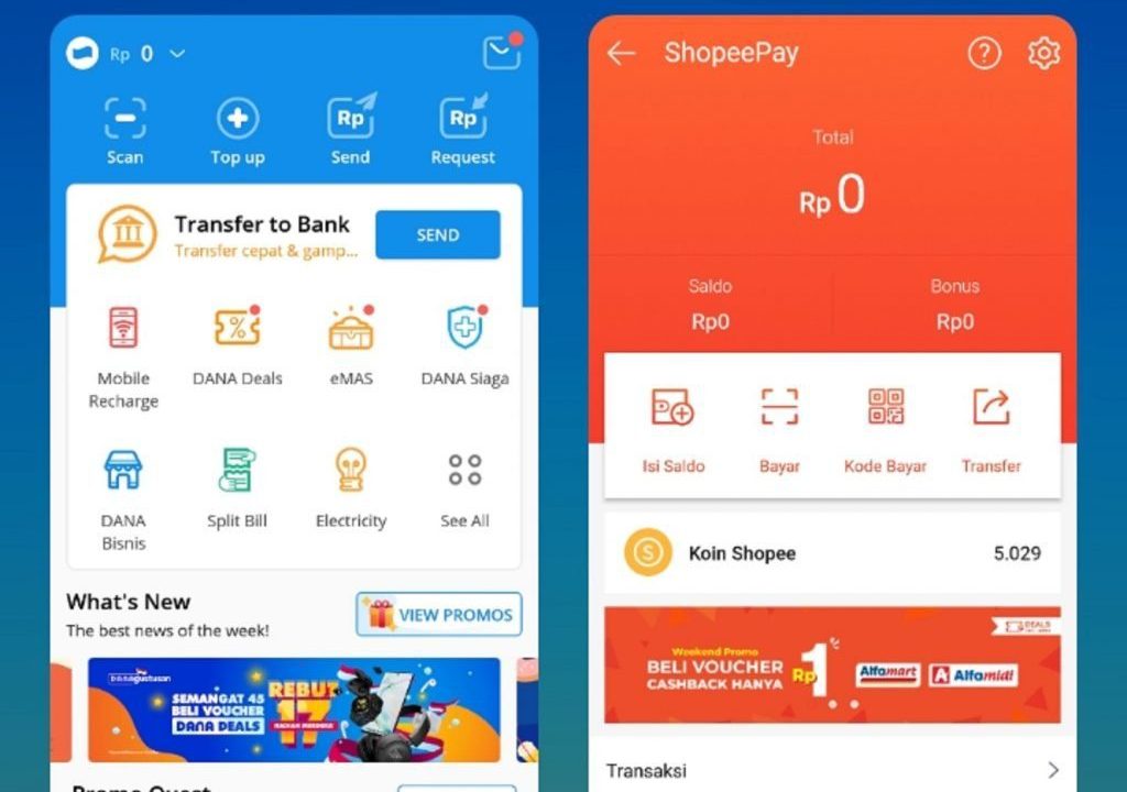 Cara transfer shopeepay ke dana