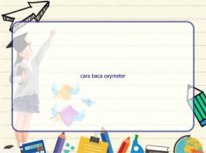 cara baca oxymeter 10520