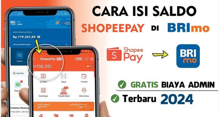 Cara isi Shopeepay lewat BRIMO