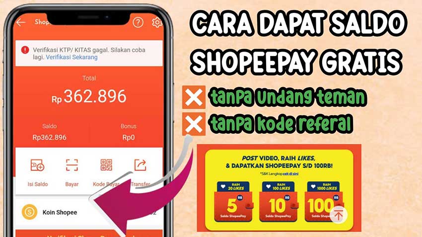 Cara mendapatkan Shopeepay gratis