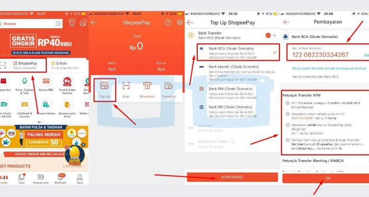 Cara top up shopeepay lewat ATM BCA