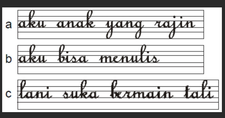 Cara Menulis Huruf Tegak Bersambung Beserta Contohnya 