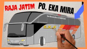 Cara menggambar bus pariwisata