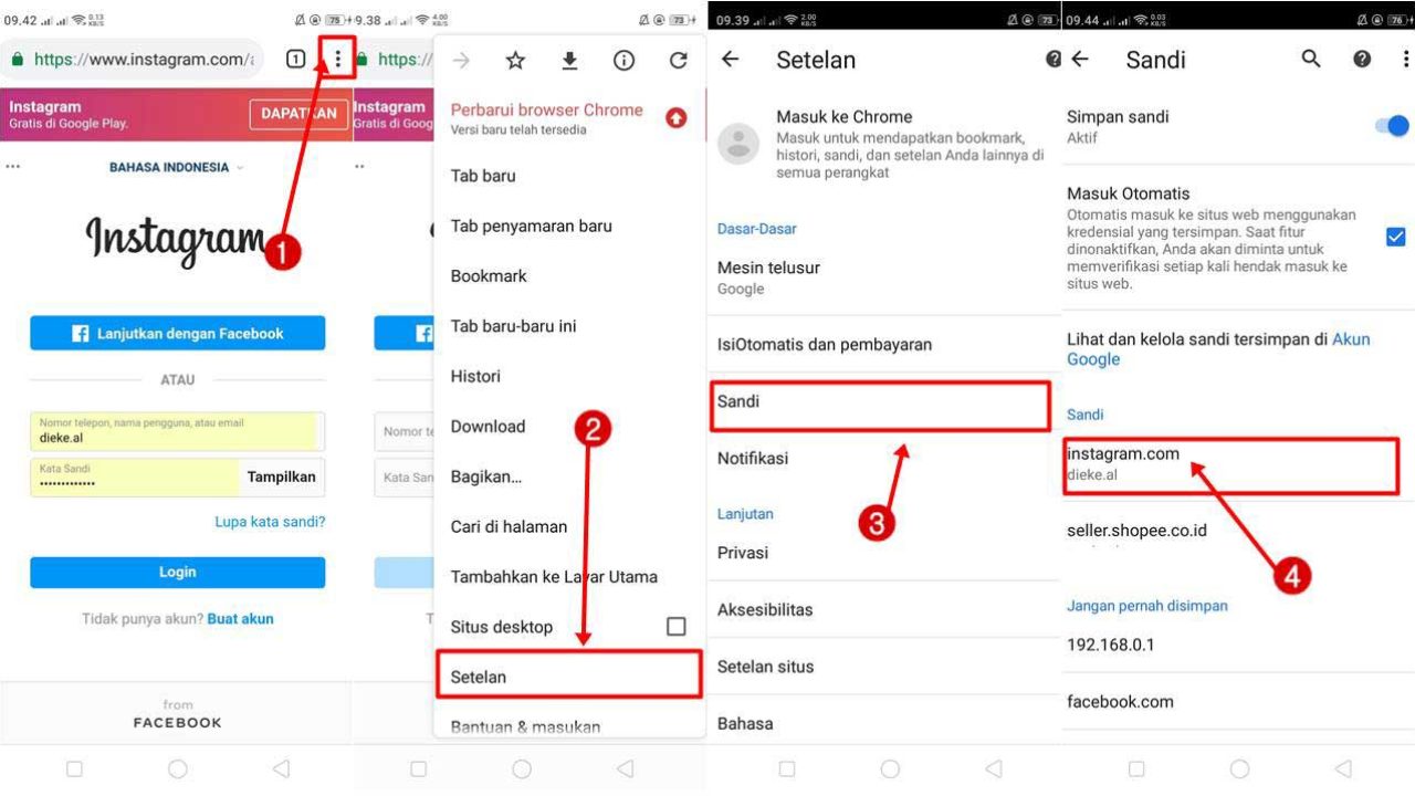 Cara melihat password instagram