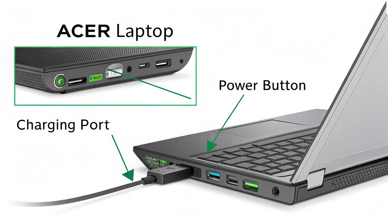 Cara menghidupkan Laptop Acer