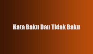 Kata Baku Dan Tidak Baku