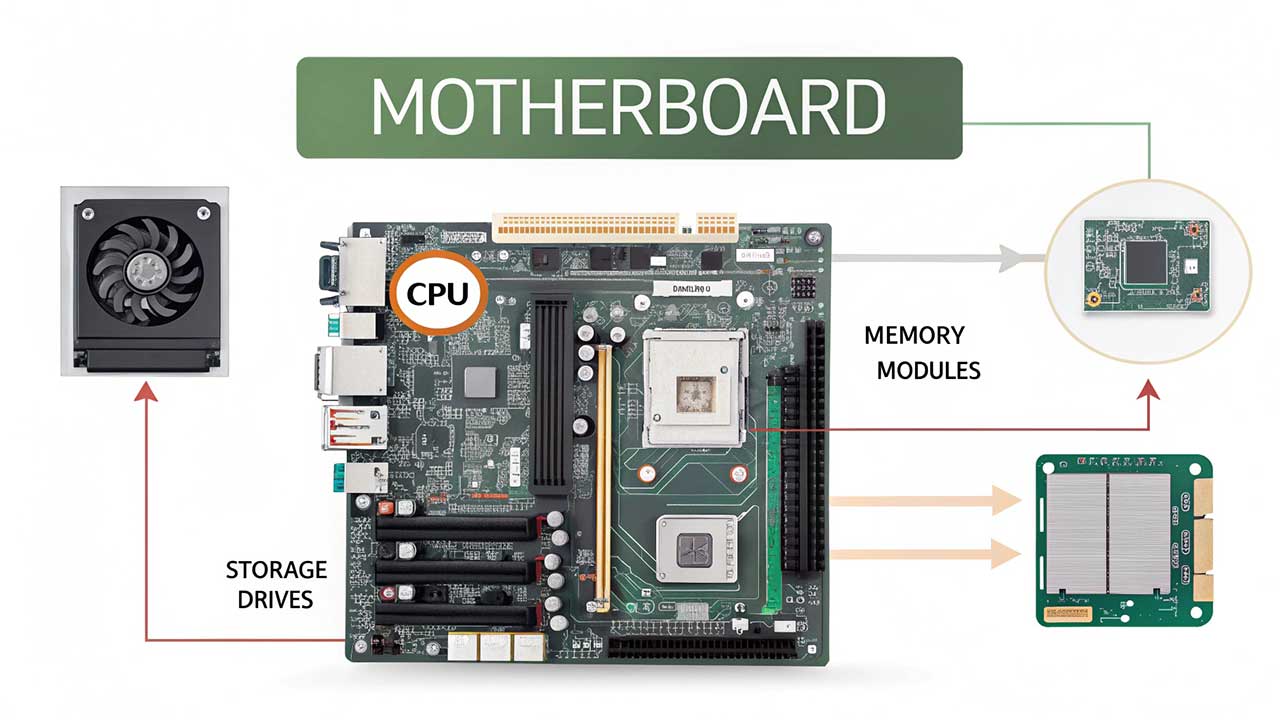 Fungsi Utama Motherboard untuk Menghubungkan Komponen Utama dalam Sistem Komputer